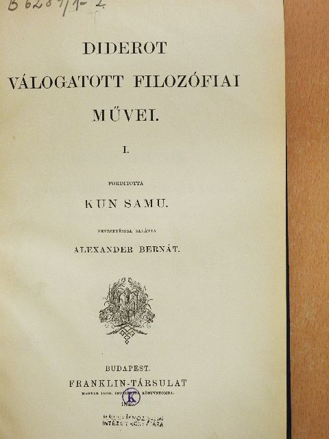 Diderot - Diderot válogatott filozófiai művei I-II. [antikvár]