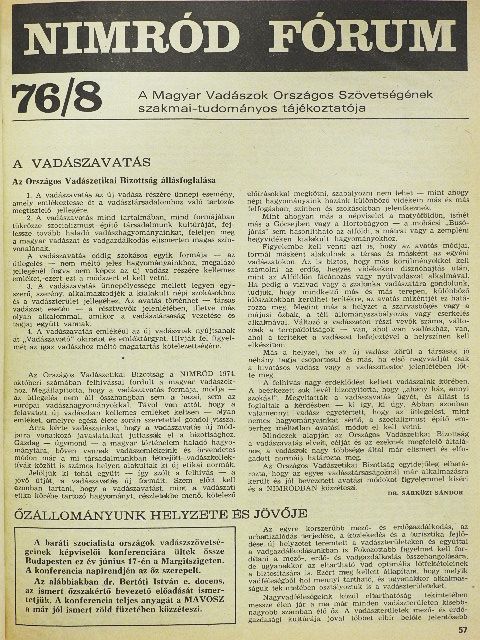 Dr. Bárdos László - Nimród Fórum/MAVOSZ közlemények/A Nimród karácsonyi melléklete 1976-1980. (vegyes számok) (37 db) [antikvár]