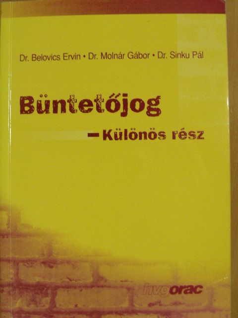 Dr. Belovics Ervin - Büntetőjog [antikvár]