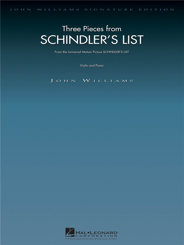 John Williams (zeneszerző) - SCHINDLER'S LIST. THREE PIECES FROM... VIOLIN AND PIANO