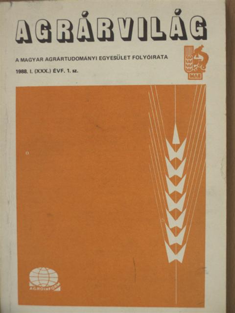 Csiki Sándor - Agrárvilág 1988. augusztus [antikvár]