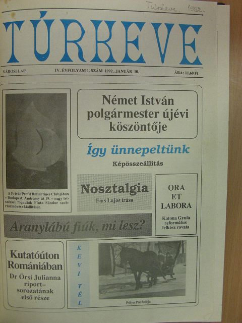 Dr. Ravasz Ferenc - Túrkeve 1992. január-december/Kevi Föld 1992. (nem teljes évfolyam) [antikvár]