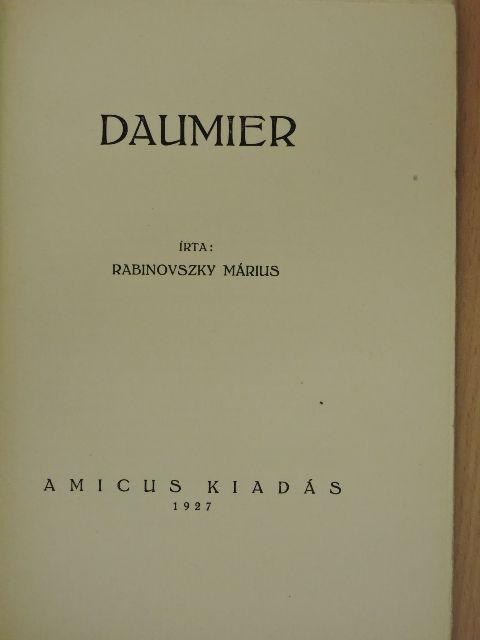 Rabinovszky Márius - Daumier [antikvár]