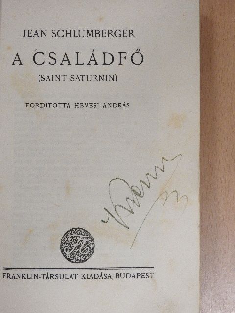 Jean Schlumberger - A családfő [antikvár]