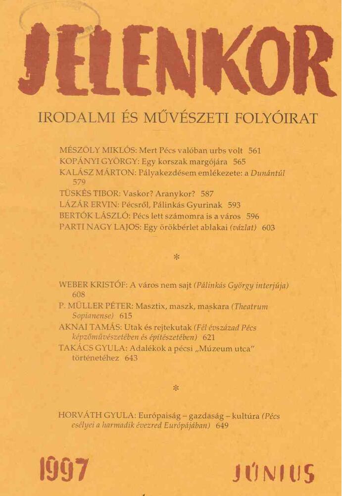 Csuhai István (szerk.) - Jelenkor 1997. június [antikvár]