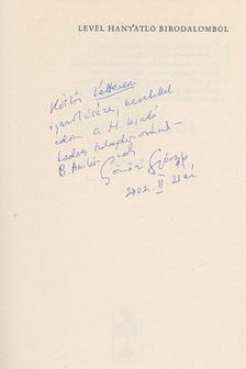 Gömöri György - Levél hanyatló birodalomból (dedikált) [antikvár]