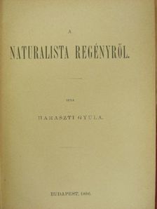Haraszti Gyula - A naturalista regényről [antikvár]