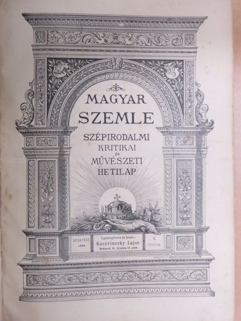 Kacziány Ödön - Magyar Szemle 1898. január-december [antikvár]