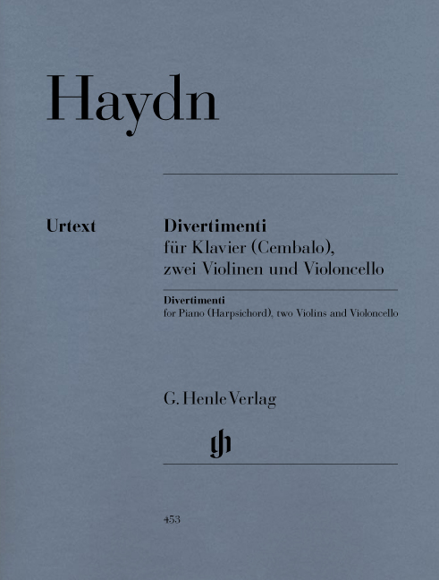 HAYDN JOSEPH - DIVERTIMENTI FÜR KLAVIER, ZWEI VIOLINEN UND VIOLONCELLO URTEXT
