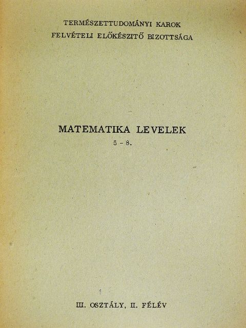 Matematika levelek 5-8. [antikvár]