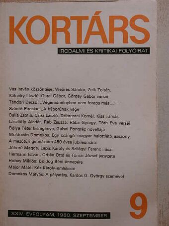 Balla Zsófia - Kortárs 1980. szeptember [antikvár]
