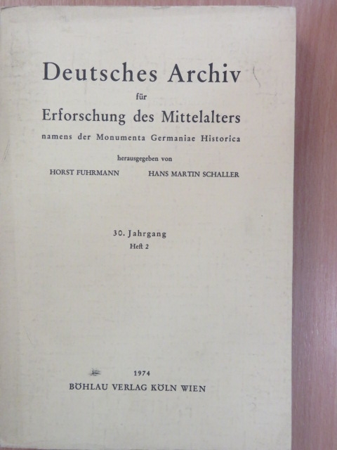 Deutsches Archiv für Erforschung des Mittelalters namens der Monumenta Germaniae Historica Heft 2. [antikvár]