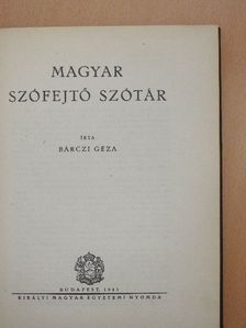 Bárczi Géza - Magyar szófejtő szótár [antikvár]