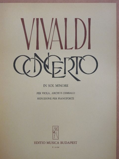 Antonio Vivaldi - Concerto in sol minore [antikvár]