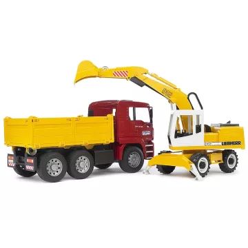 Bruder: MAN TGA teherautó lapátos kotrógéppel - 35 cm