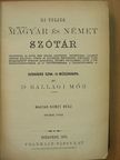 Dr. Ballagi Mór - Uj teljes magyar és német szótár [antikvár]