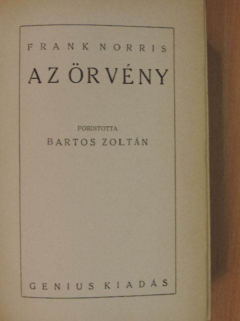 Frank Norris - Az örvény [antikvár]