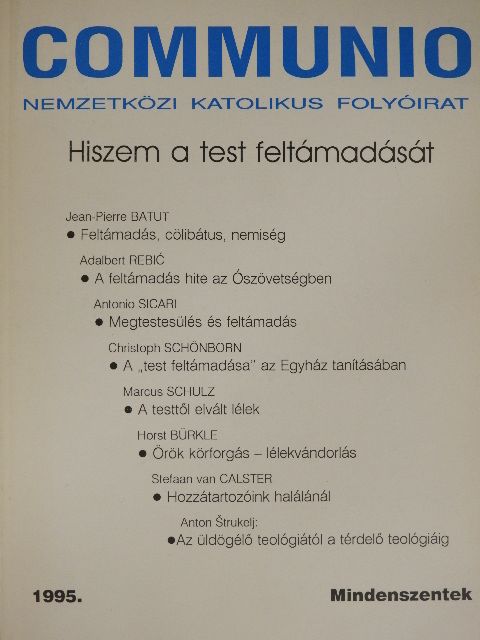Adalbert Rebic - Communio 1995. Mindenszentek [antikvár]
