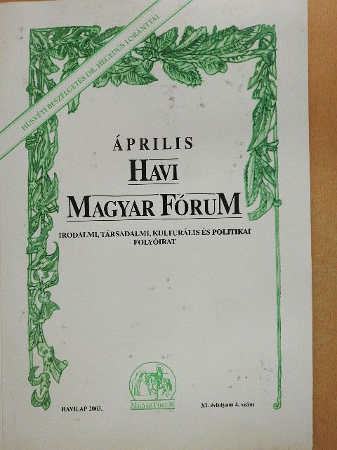 Balogh József - Havi Magyar Fórum 2003. április [antikvár]