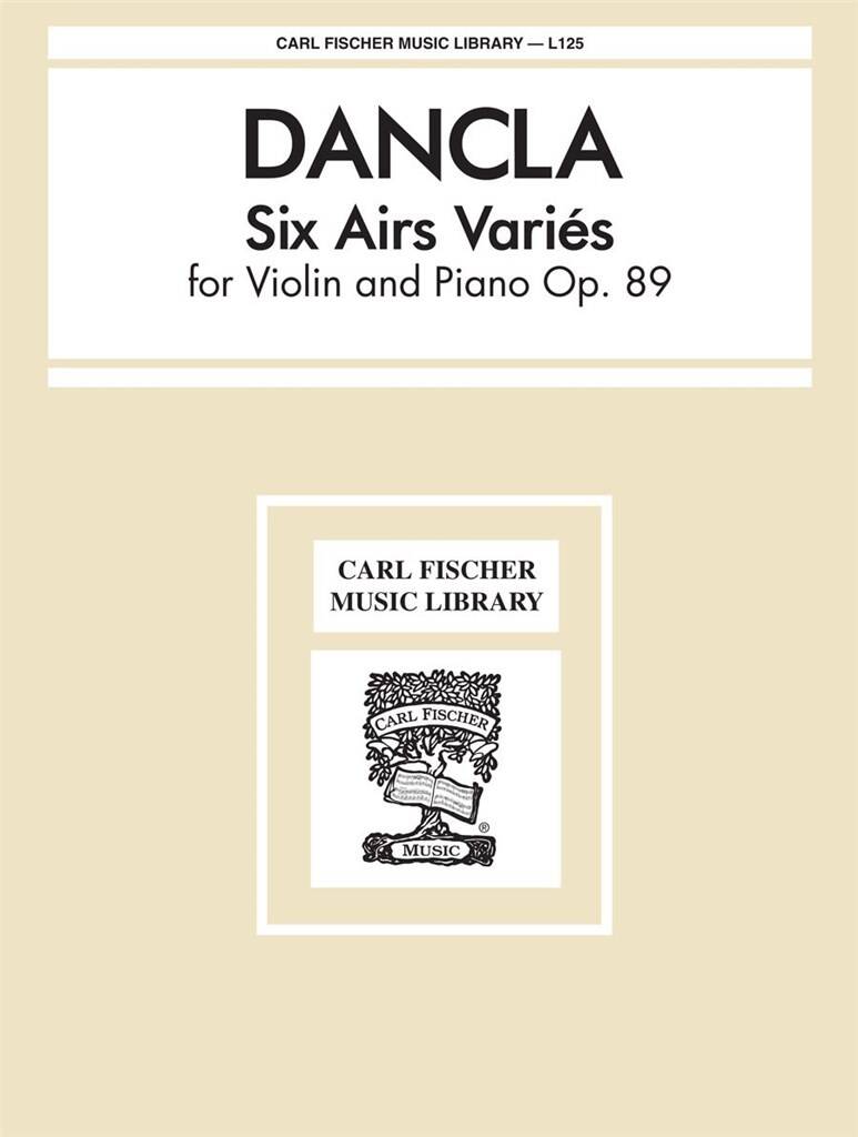 DANCLA - SIX AIRS VARIÉS FOR VIOLIN AND PIANO OP. 89