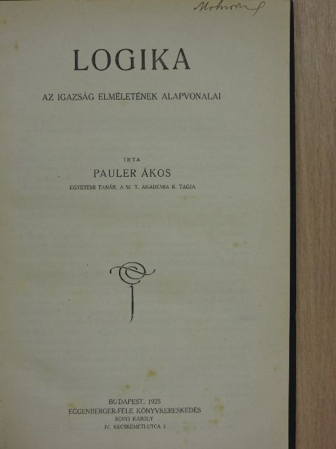 Pauler Ákos - Logika [antikvár]