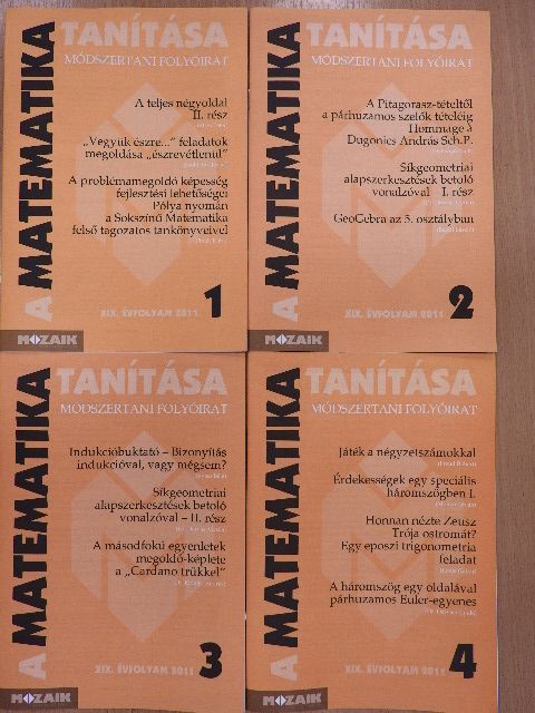 Erben Péter - A matematika tanítása 2011/1-4. [antikvár]
