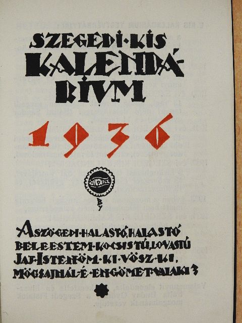 Szegedi Kis Kalendárium 1936 [antikvár]