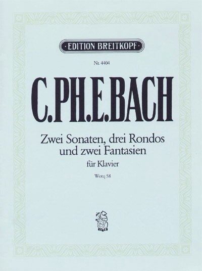 BACH, C.PH.E. - ZWEI SONATEN, DREI RONDOS UND ZWEI FANTASIEN FÜR KLAVIER Wotq 58 (C.KREBS)