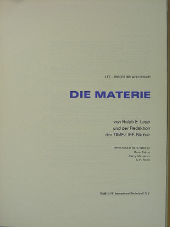 Ralf E. Lapp - Die Materie [antikvár]