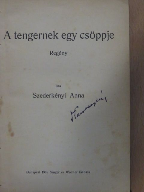 Szederkényi Anna - A tengernek egy csöppje [antikvár]