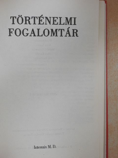 Történelmi fogalomtár [antikvár]