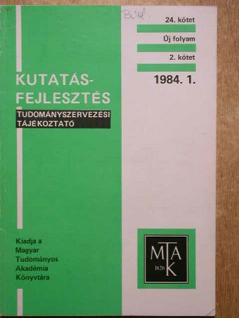 Sebestyén György - Kutatásfejlesztés 1984/1. [antikvár]