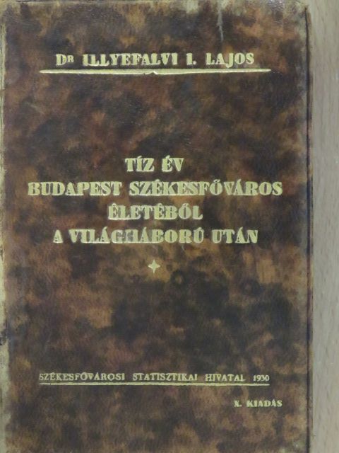 Dr. Illyefalvi I. Lajos - Tíz év Budapest székesfőváros életéből a világháború után [antikvár]