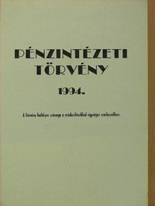 Pénzintézeti törvény 1994. [antikvár]