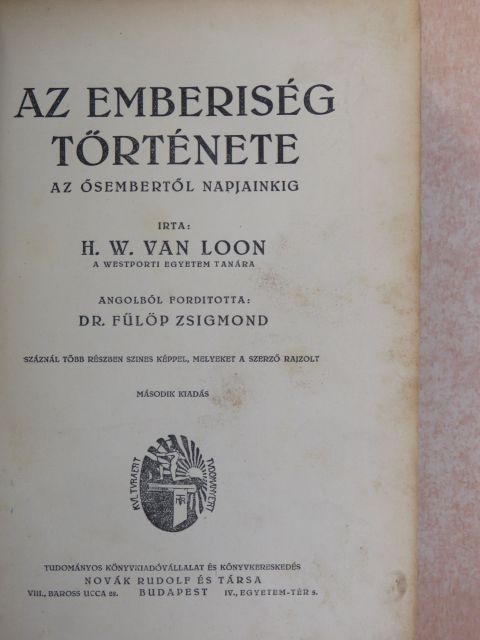 H. W. Van Loon - Az emberiség története [antikvár]