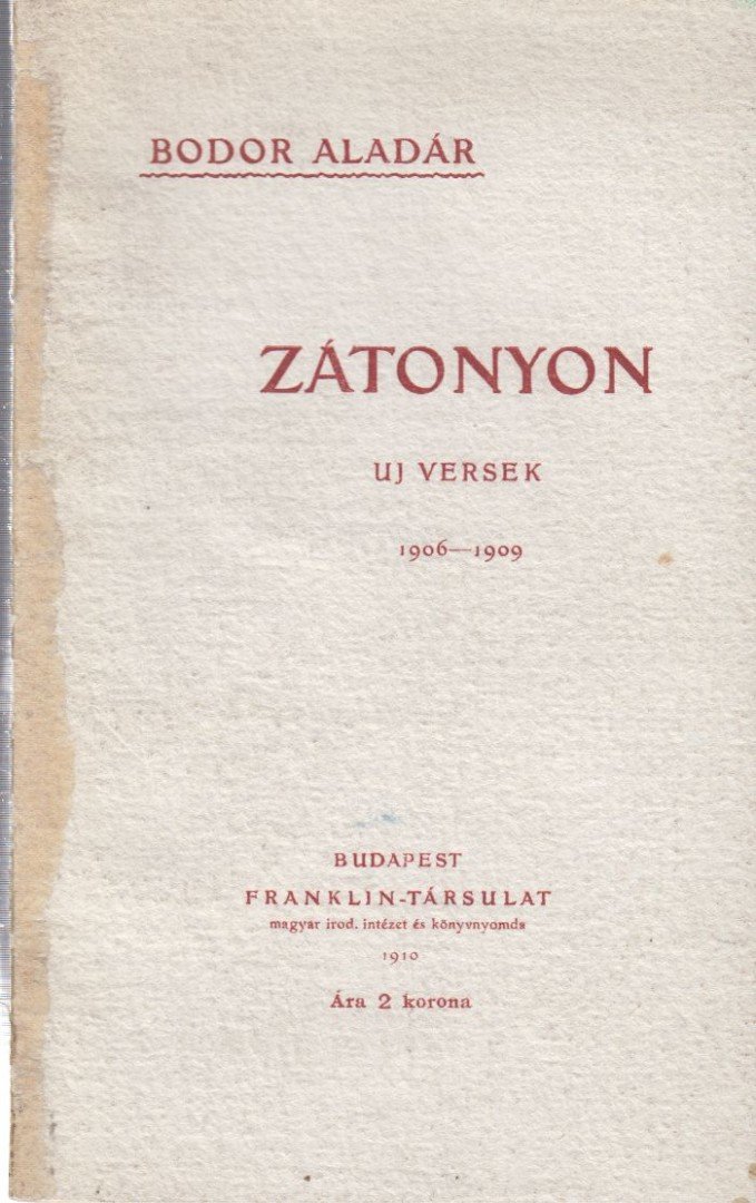 Bodor Aladár - Zátonyon [antikvár]