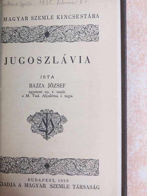 Bajza József - Jugoszlávia [antikvár]