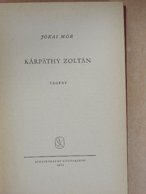 Jókai Mór - Kárpáthy Zoltán [antikvár]