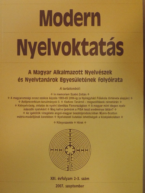 Barta Péter - Modern Nyelvoktatás 2007/2-3. [antikvár]