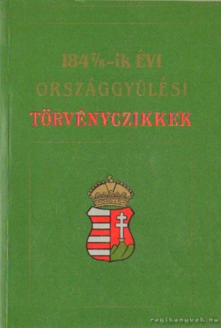 1847/8-ik évi országgyűlési törvényczikkek [antikvár]