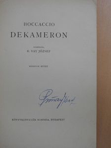 Giovanni Boccaccio - Dekameron II. (töredék) [antikvár]