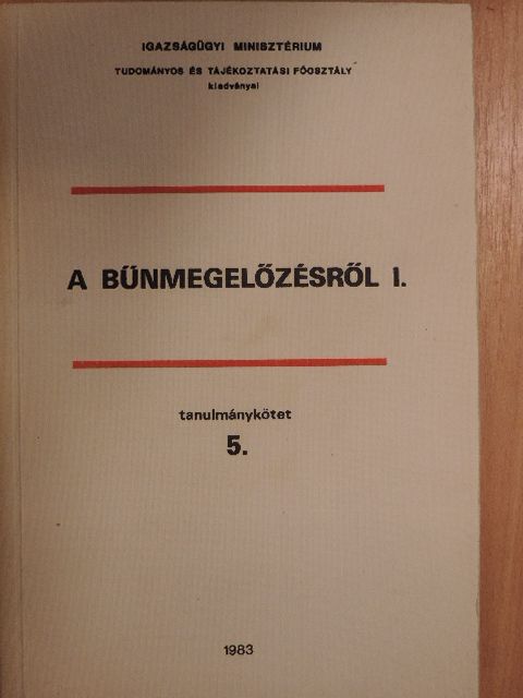 Busa József - A bűnmegelőzésről I. [antikvár]