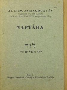 Az 5739. zsinagógai év naptára [antikvár]