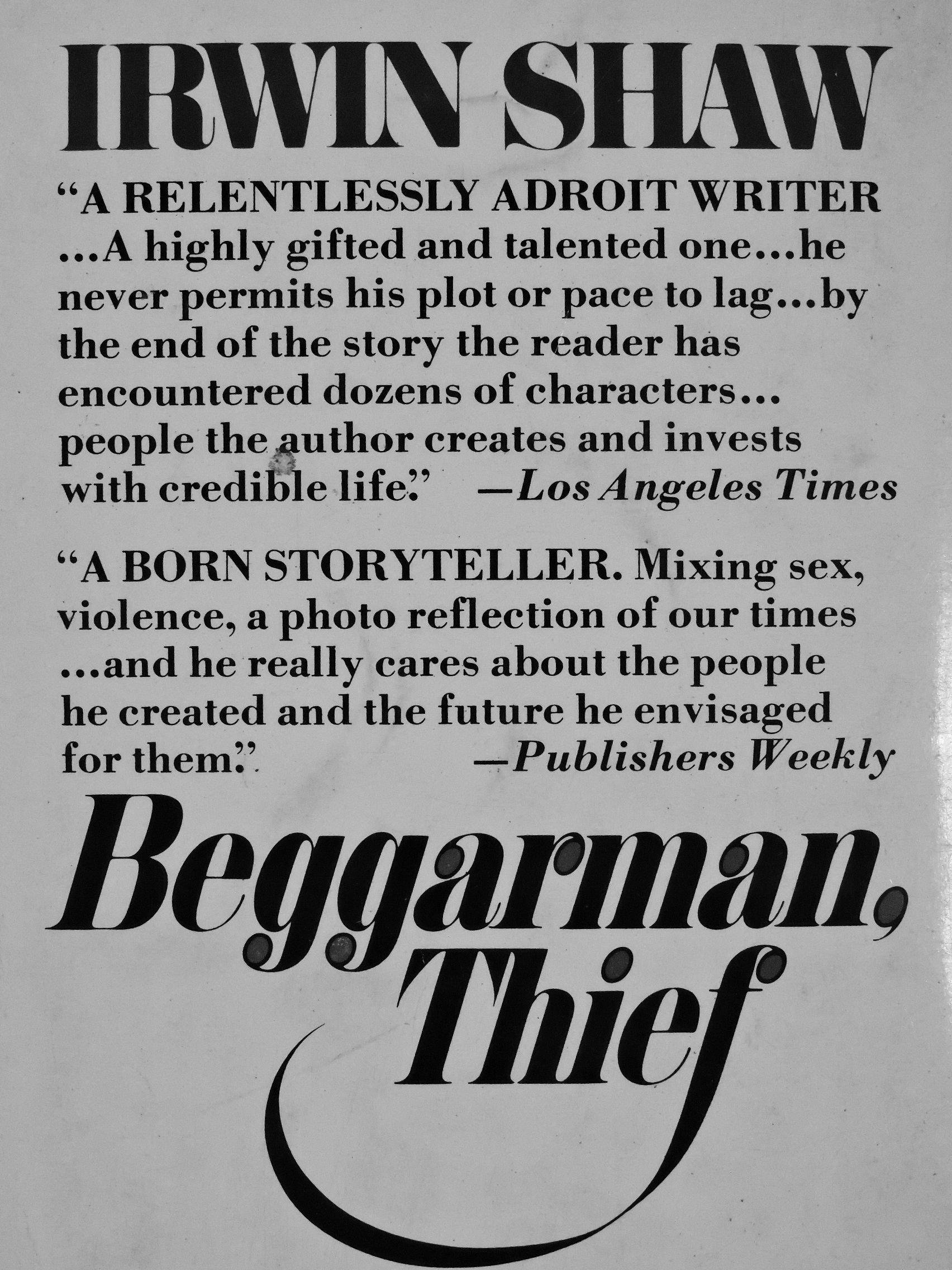Irwin Shaw - Beggarman, Thief [antikvár]
