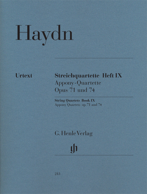 HAYDN J. - STREICHQUARTETTE HEFT IX OP.71/74 URTEXT (FEDER / SASLAV), STIMMEN