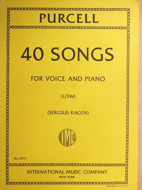 Henry Purcell - 40 songs for voice and piano [antikvár]