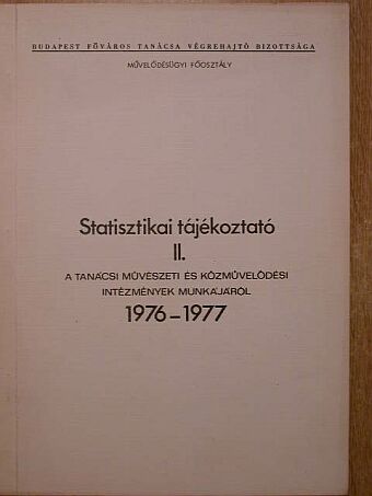 Statisztikai tájékoztató II. [antikvár]