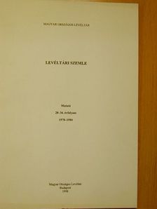 Levéltári szemle - Mutató 28-34. évfolyam 1978-1984 [antikvár]