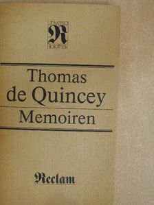 Thomas de Quincey - Memoiren [antikvár]