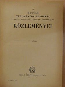 Németh Gyula - A Magyar Tudományos Akadémia Nyelv- és Irodalomtudományi Osztályának közleményei IV/1-4. [antikvár]